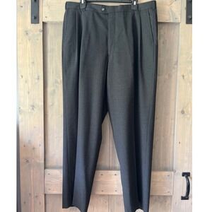 Henry Grethel 100%‎ Pure Wool Dress Pants Slacks USA Men's 38x31.5 Charcoal Gray